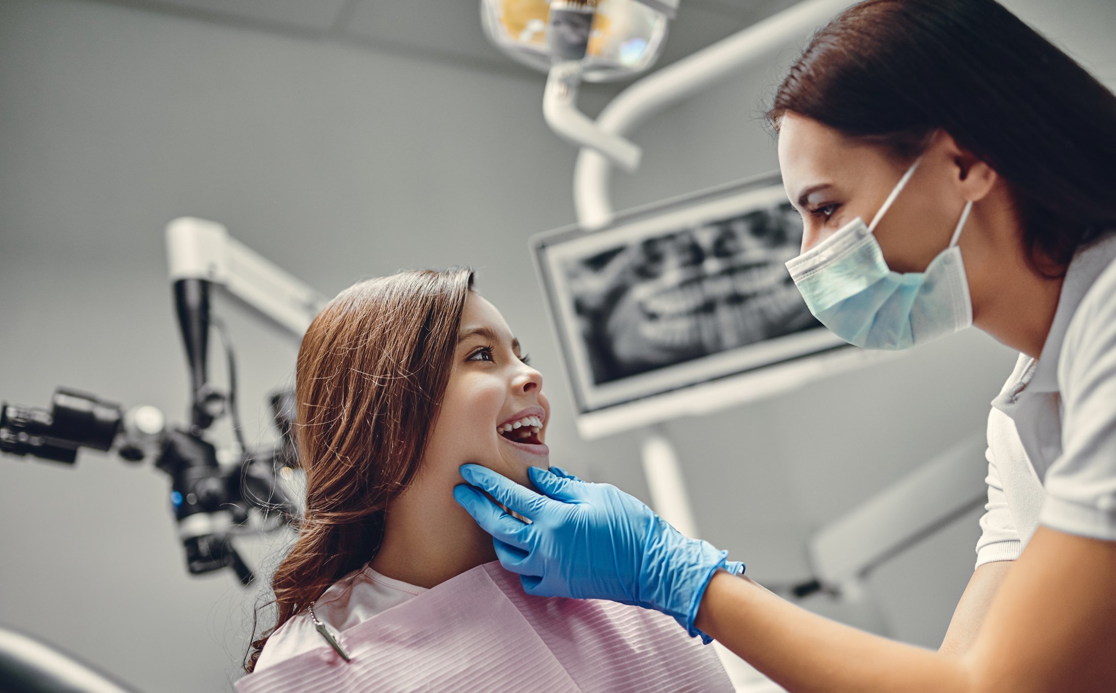 Children in dental clinic